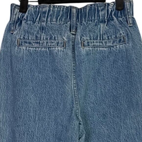 J. Crew Tapered Crop High Rise Wide Leg Jean Elastic Waist Patch Pockets 4 Blue - Picture 9 of 15